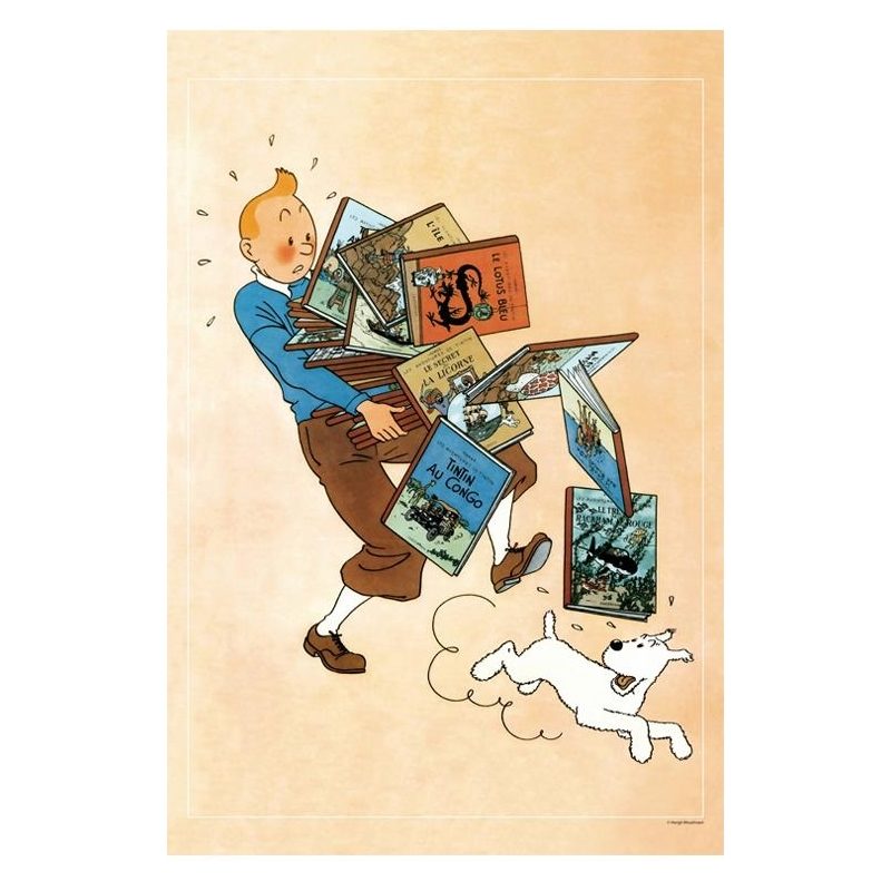 POSTER TINTIN TENANT LES ALBUMS