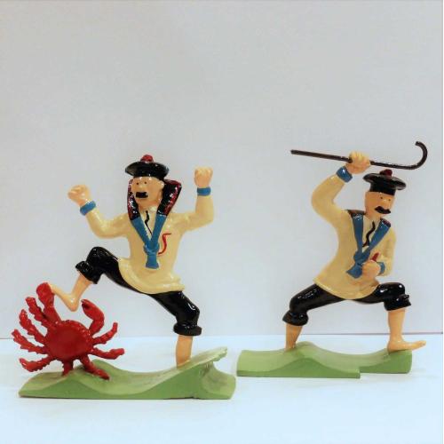 figurine Pixi, les Dupondt avec le crabe