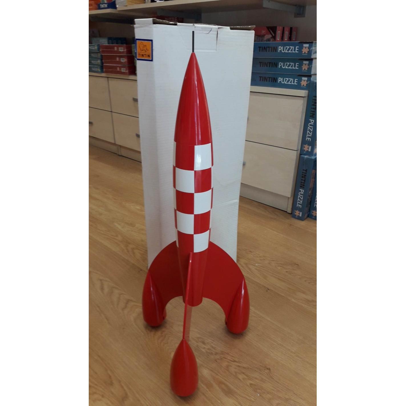 fusée tintin 67 cm bois