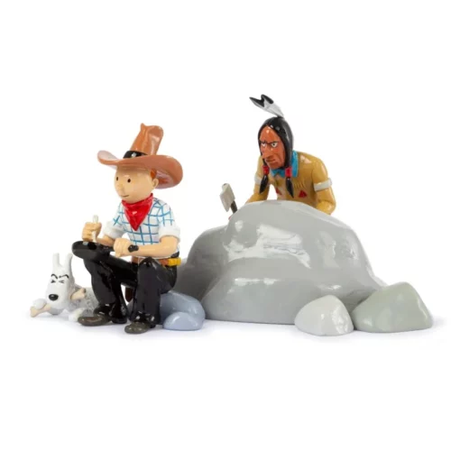 Coffret 7 figurines métal lune - Espace Tintin Montpellier