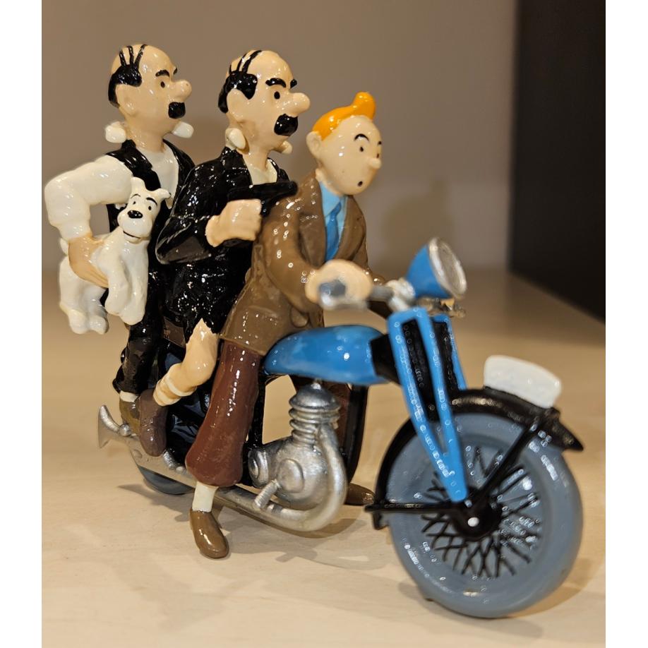 Tintin et les Dupondt sur la moto