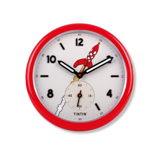 Horloge Tintin Lune, cadran rouge